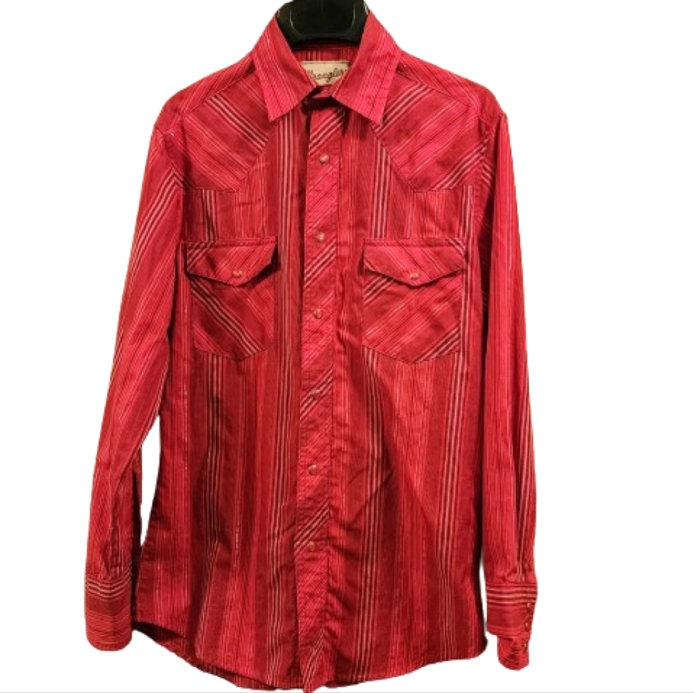 Wrangler Red Western Snap Shirt S